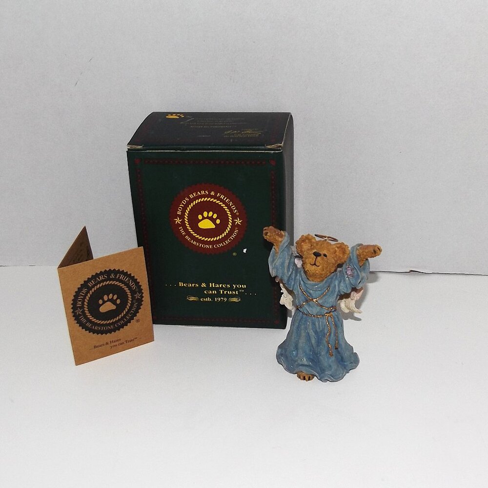 2002 Boyds Bearstone Figurine Hope Angelfaith … Give Thanks Blue Robe New Other